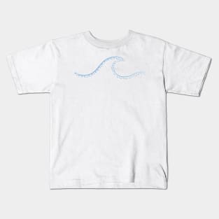 Minimal wave with tribal pattern, ocean blue Kids T-Shirt